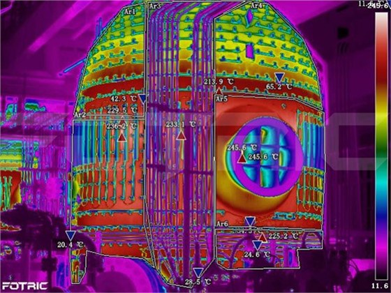 红外热像仪检查气化炉耐材缺陷故障