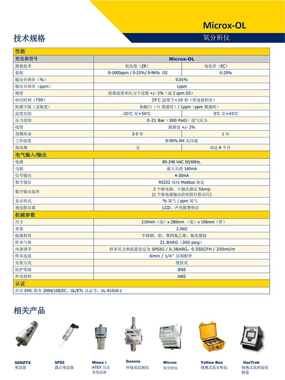 Microx-OL氧分析仪
