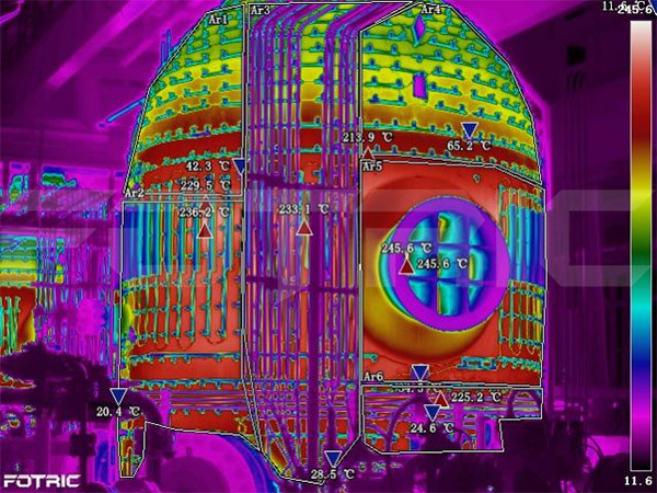 红外热像仪检查气化炉耐材缺陷故障