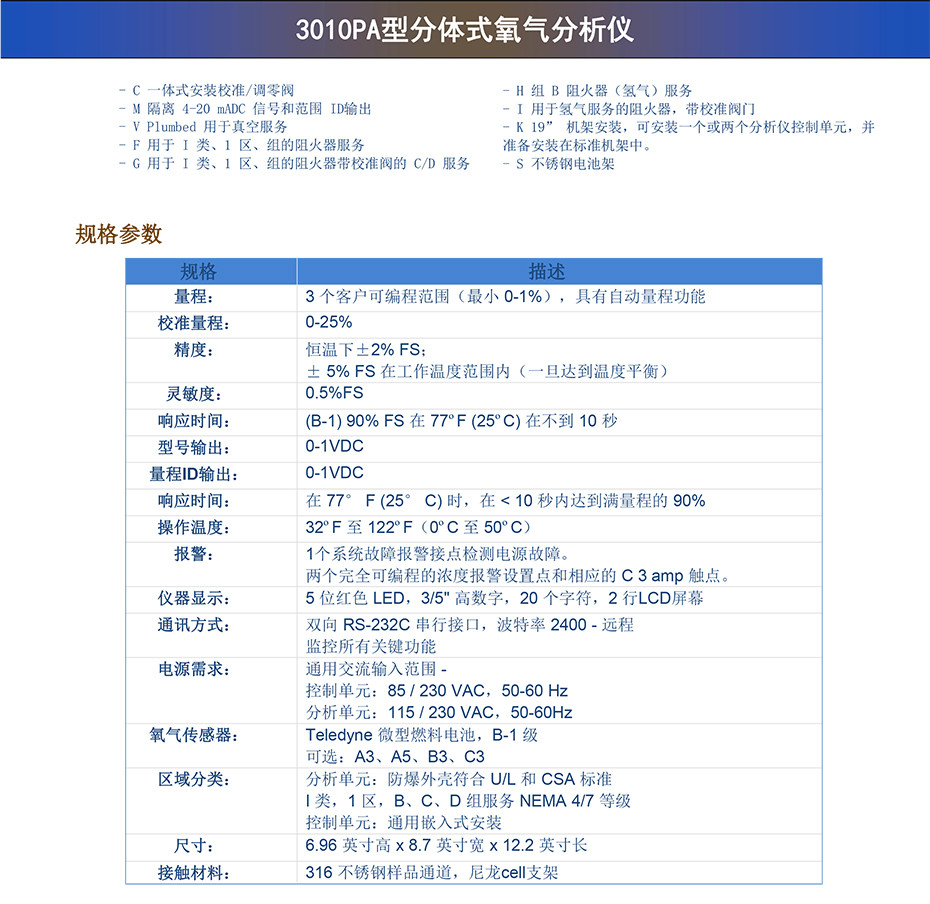 3010PA 型氧气分析仪